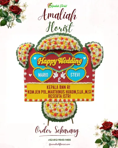 Karangan Papan Bunga Pernikahan di Watusigar